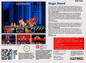 Magic Sword (Europe) box cover back